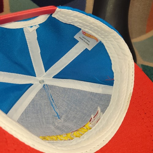 Hot Wheels Snapback Hat Blue Red Embroidered Logo Mattel Racing Cap Adjustable - 第 4/6 張圖片