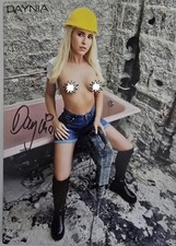 Daynia XL A5 Karta z autografem Autograf podpisany Podpisany Oryginalny model erotyczny  