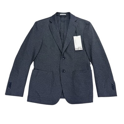 Bar III Mens Slim Fit Knit Herringbone Stretch Sport Coat Dark Blue 36REG