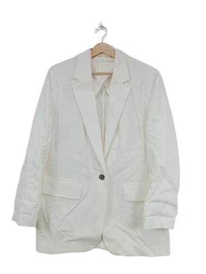H&M Blazer long Dames Blazer T EU 36 blanc style d’affaires - Photo 1/4