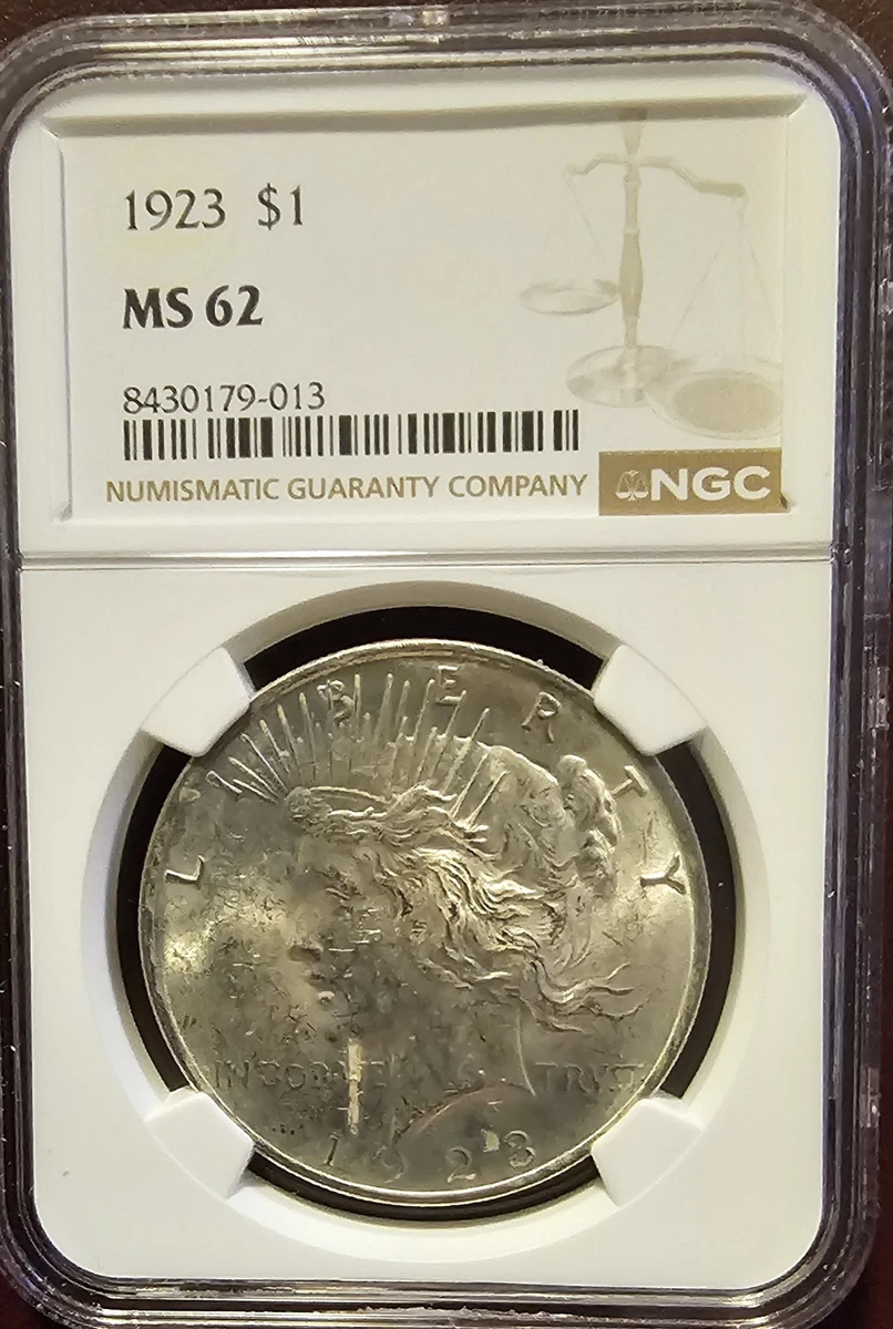 1923 Year Grade MS 62 Peace US Dollars (1921-1935) for sale | eBay