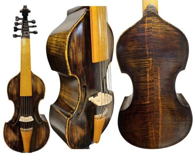 Dark color Maple wood Viola da gamba 7 string 15'' Viol Baroque string instrument