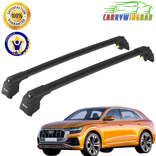 Fits Audi Q8 20182024 Flush Roof Racks Perfect Style Cross Bars Black