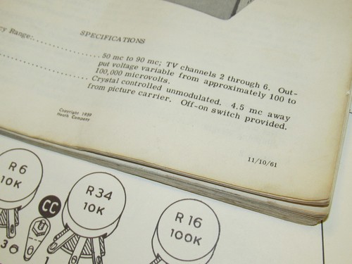 1961 Heathkit Color Bar & Dot Generator CD 1 Manual w/Pictorials J1037 - Picture 6 of 12
