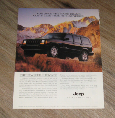 JEEP There's Only One AD 1997 Cherokee ONE magazine page advertisement ...