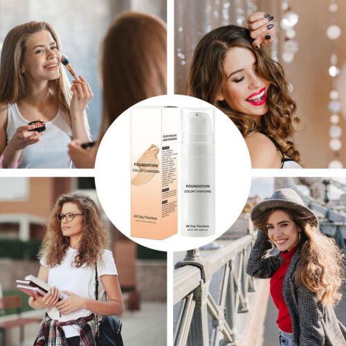 Color Changing Foundation Makeup Base Face Liquid CoverConcealerFlawless - Picture 9 of 12