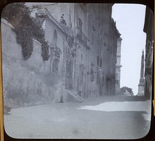 Street on PINCIAN HILL, Rome, Italy, c1900's WEISTER Magic Lantern Glass Slide