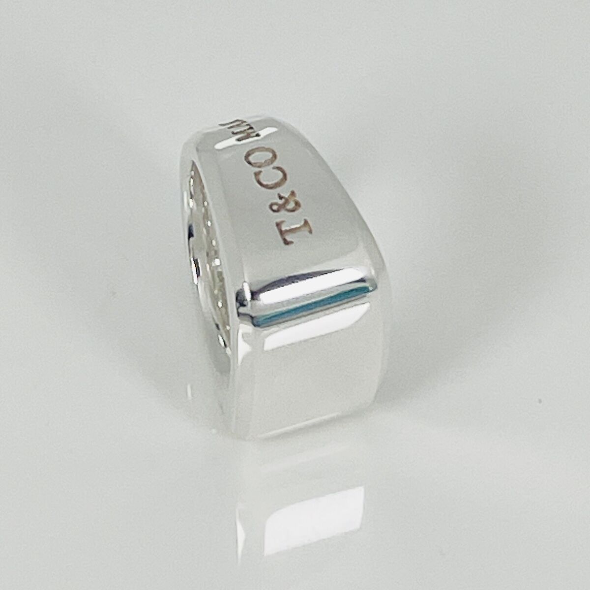 Size 4.5 Tiffany & Co 1837 Makers ID Signet Ring in Sterling Size 4.5 Tiffany & Co 1837 Makers ID Signet Ring in Sterling