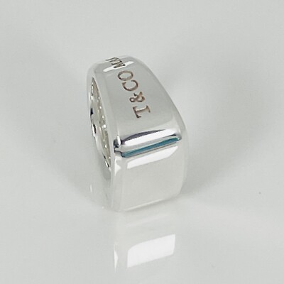 Size 4.5 Tiffany & Co 1837 Makers ID Signet Ring in Sterling Size 4.5 Tiffany & Co 1837 Makers ID Signet Ring in Sterling