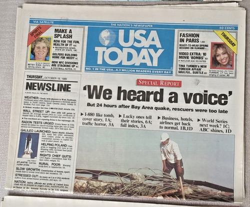 San Francisco 1989 Earthquake 3 Complete USA Today Newspapers Oct. 18, 19, 20, - Picture 4 of 5