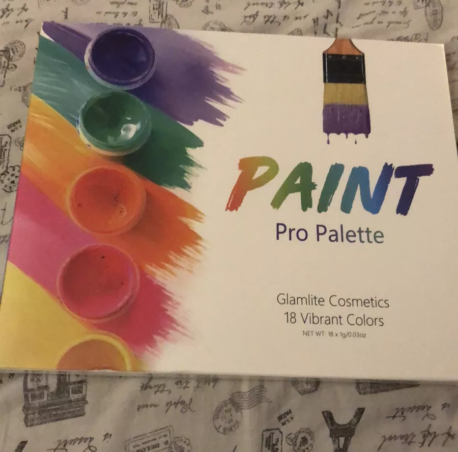 Glamlite Cosmetics Paint Pro Palette 18 Vibrant Colors 18g Sealed NIB