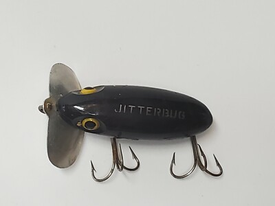 Vieux Leurre Arbogast Jitterbug Noir – Fabriqué Aux USA – Vintage Pêche