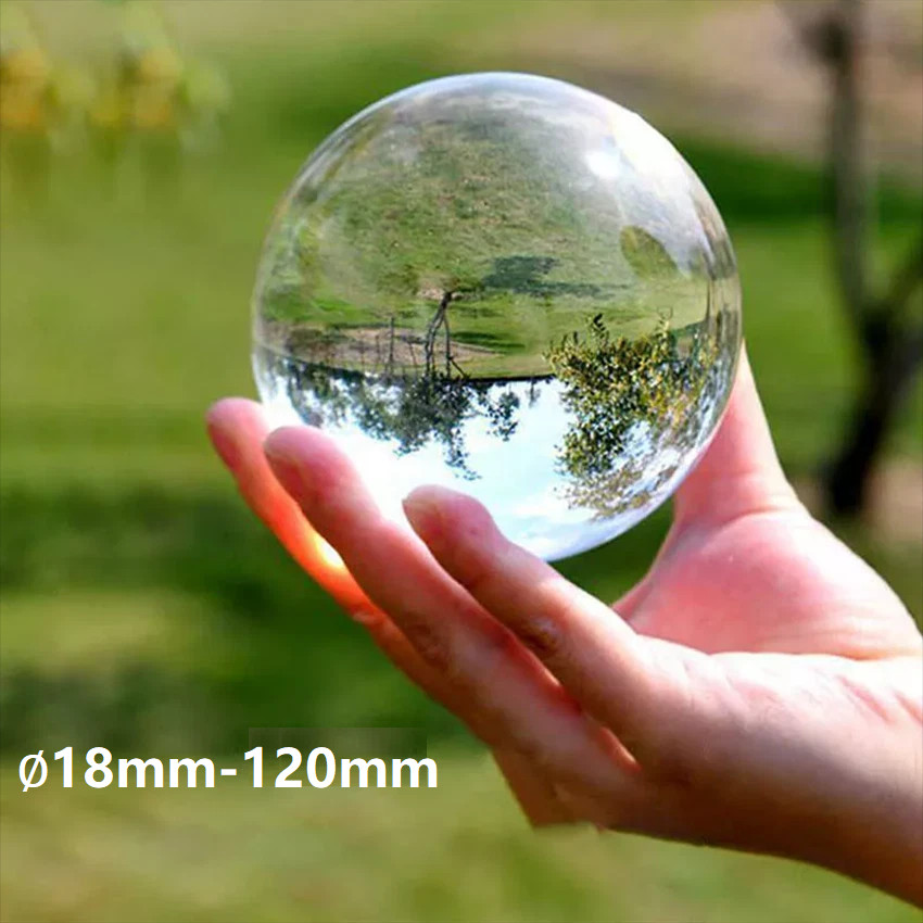 Clear Crystal Ball Photography Glass Lens Sphere Ball 18mm-120mm Glass Bead
