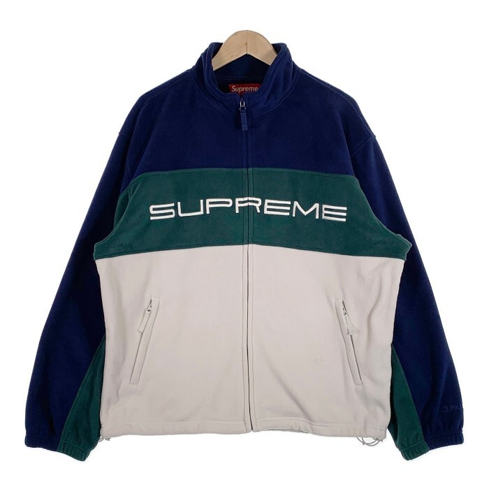 Supreme 23AW Polartec Zip Up Jacket Fleece Size XL Logo Navy 