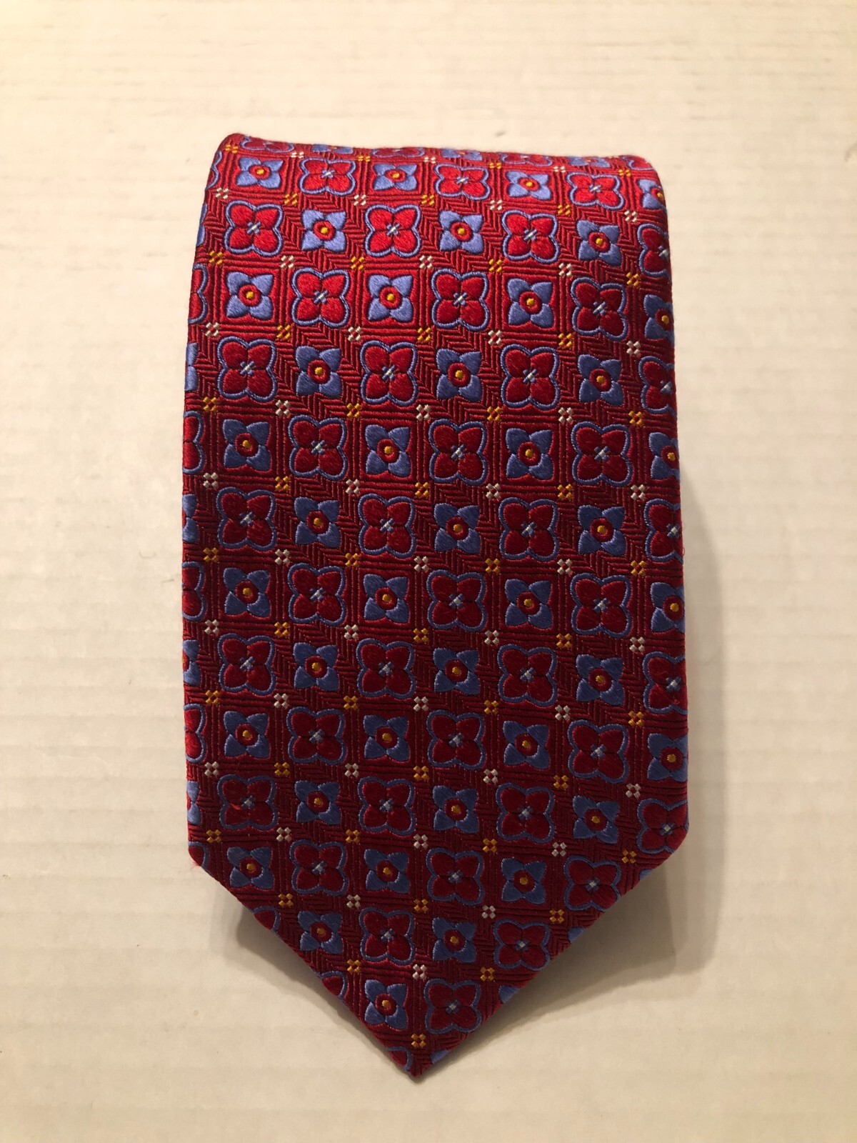 Cravate Robert Talbott Best Of Class - Bleu Marine à Motifs Croix étoilée | Soie 100%, Occasion En Très Bon état