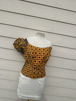AFRICAN PRINT ONE-SHOULDER TOP FABRIC ANKARA