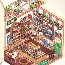 Cute Bakery Scene Sticker DIY Miniature Bread Shop Sticker Gift For Scrapbooking