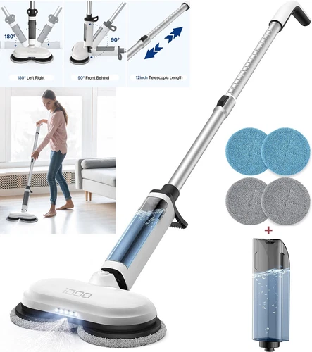 iDOO Cordless Mop Cleaning Floor Tool Handheld Power Spin Spray Mop Floor Cleane