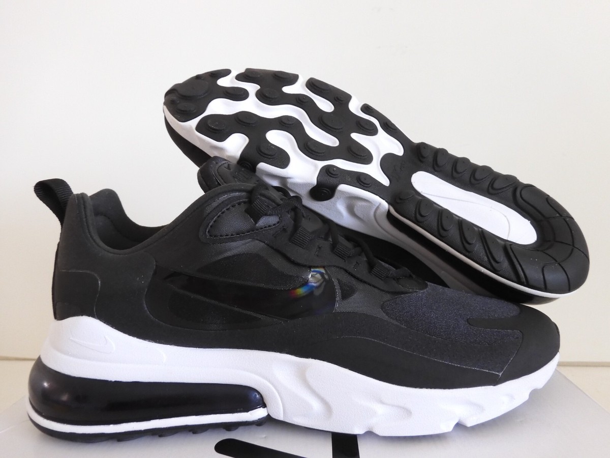 NIKE AIR MAX 270 REACT BLACK-BLACK-WHITE WOMENS SZ 12-MENS SZ 10.5