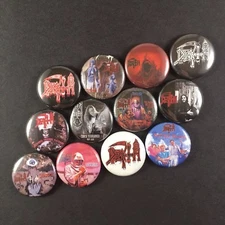 DEATH Chuck Schuldiner 1" PIN BUTTON lot Death Metal Symbolic Leprosy Human