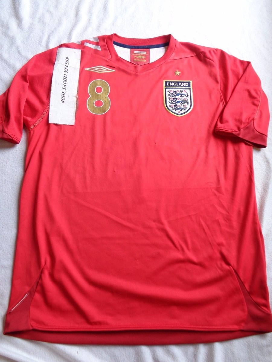 Official Umbro #8 England Soccer Football Jersey Shirt 2006-2008 Official Umbro #8 England Soccer Football Jersey Shirt 2006-2008
