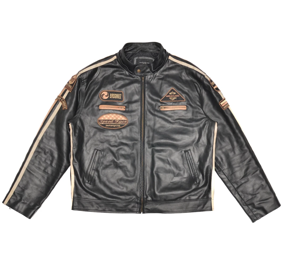 Mens leather top jacket 4xl