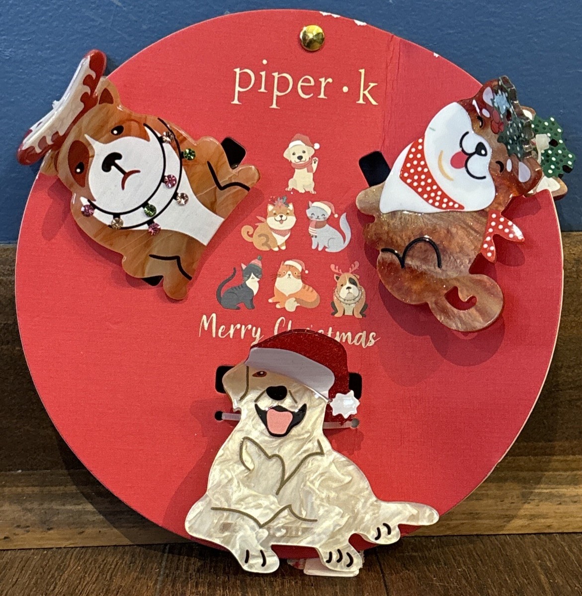 Piper K Christmas cats and dogs hair clips Piper-k Christmas-themed Dog Hair Clips - Etsy main image 4