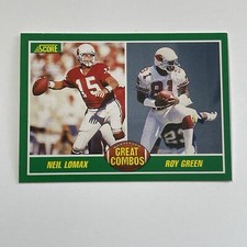 1989 Score Football Neil Lomax Roy Green Cardinals Bombers Great Combos Card 280