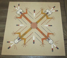 VINTAGE Native American Navajo 4 Tribes Roads Paths Sand Painting Art 13" x 13" — photo 1