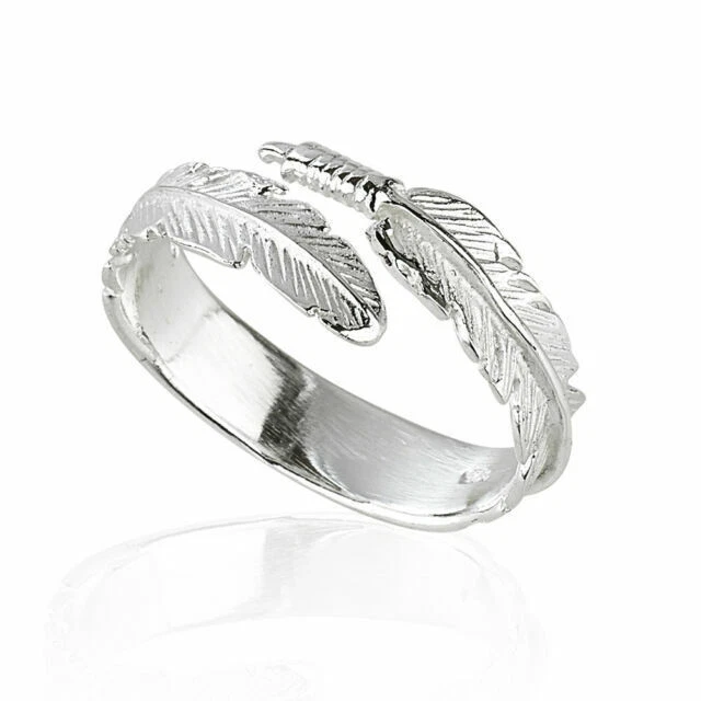 SILVER ROCK JEWELLERY 925 Sterling Silver Angel Wing Feather Ring (88997880)