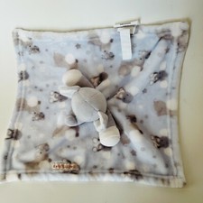 Blankets and Beyond Elephant Lovey Security Blanket Nunu Grey White Blue Plush