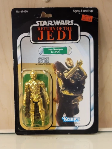 VINTAGE STAR WARS ROTJ See Threepio C-3p0  77 -BACK SEALED MOC KENNER