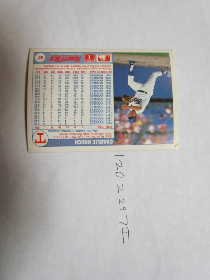 1988 Sportflics Charlie Hough Signed Baseball Card - Image 2 of 2