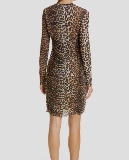 $295 Ganni Women's Brown Leopard Print Mesh Long Sleeve Dress Size 32 | eBay $295 Ganni Women's Brown Leopard Print Mesh Long Sleeve Dress Size 32 | eBay