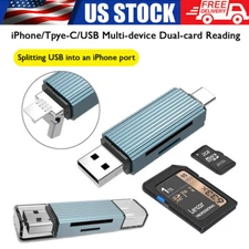 Card Reader USB3.0 Type C Micro SD TF Smart Memory Adapter iPhone Laptop Samsung