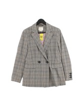 Kate Spade Women's Blazer Uk 6 Grey Viscose With Elastane, Polyester Overcoat