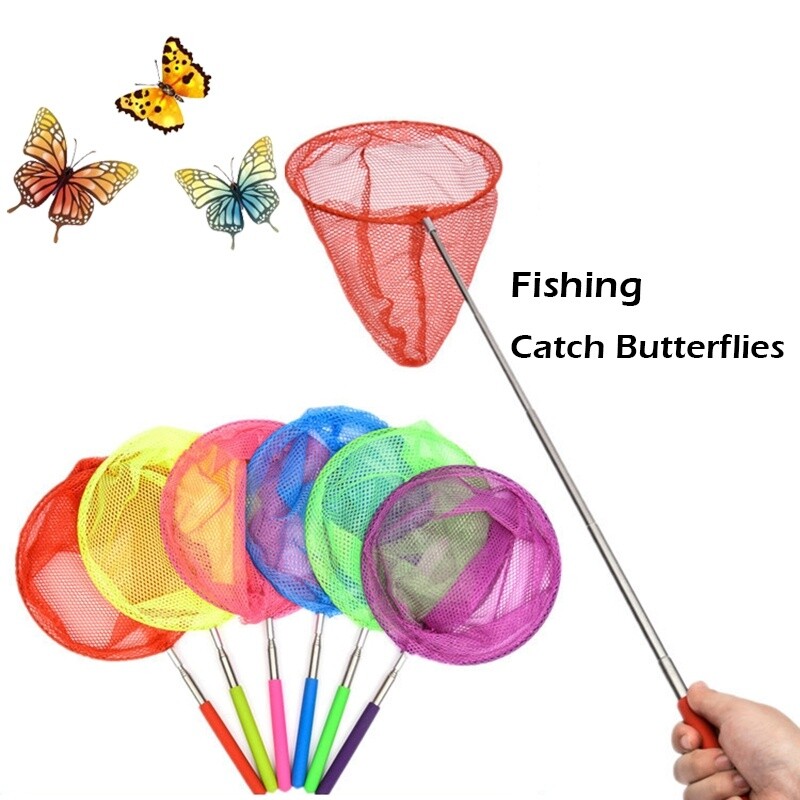 childrens extendable fishing net PLUSINNO Kids Net, Telescopic Lightweight Landing with Aluminum Pole Handle and Nylon Mesh, Catch and Release Butterfly Net for Kids Youth Outdoor (1 Pack-Blue) : Sports & Outdoors the net is made of premium nylon material Kids Fishing Net,2 Pack Telescopic