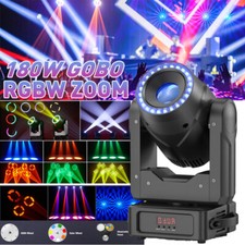 180W ZOOM LED RGBW Beam Moving Head 3Prism 7 Gobo Stage Light DMX DJ Spot Party
