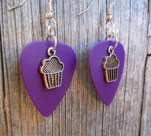 Pendientes púas para guitarra con dijes cupcake - elige tu color - Imagen 4 de 17