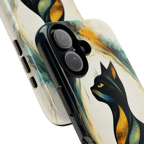 Cat Abstract Yellow Black Phone Case for iPhone, Samsung Galaxy, Pixel - 第 34/240 張圖片