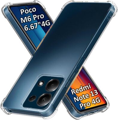 Case for Xiaomi Poco M6 Pro/Redmi Note 13 Pro 4G Clear TPU Four Corners 