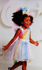 Girls RAINBOW Unicorn Dress Halloween Costume Wings Pink Purim 18 24 Months NEW