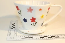 charming floral coffee pour over dripper - handmade ceramic
