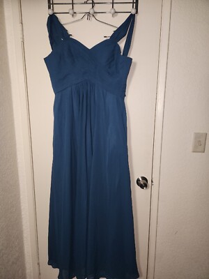 miao duo bridesmaid dresses Miao Duo Women's Long Off Shoulder Chiffon Bridesmaid Dresses -Pockets - Size 10