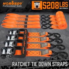 4Pack Ratchet Tie Down Strap Set Heavy Duty Cargo Strap 5208LBS 1.6"X8' Capacity