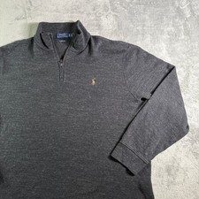 Polo Ralph Lauren Estate Rib Pullover 1/4 Zip Flesh Pony Gray Mens XL Sweater