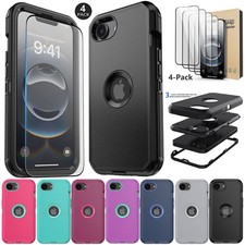 For Apple iPhone 16e Heavy Duty Bumper Case Shockproof Cover / Screen Protector