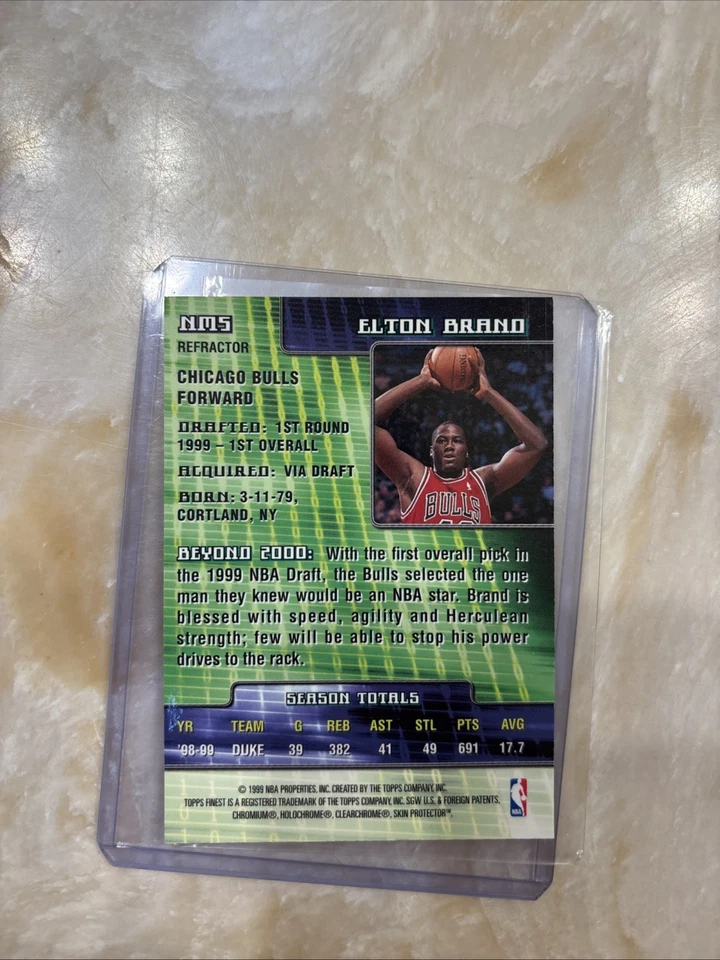 1999-2000 Topps Finest Refractor New Millennium Elton Brand No Serial Number - Image 4 of 4