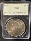 1923 S Peace Silver Dollar PCGS MS 63 in a Rattler Holder!