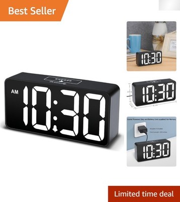 Compact Electric Alarm Clock with Brightness Dimmer for Cozy Living Spaces